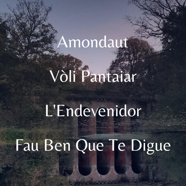Nousaire's first EP : Cèu contains 4 titles : Amondaut, Vòli Pantaiar, L'Endevenidor and Fau Ben Que Te Digue. Each of these songs have their own peculiarity and influence. They are all sung in Provençal.